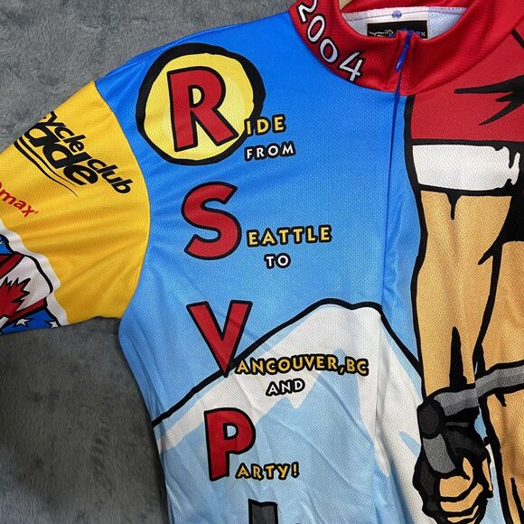 Vintage Cascade Cycling Jersey XS Bicycle Club RSVP 2004 Seattle To Vancouver BC - Picture 4 of 16